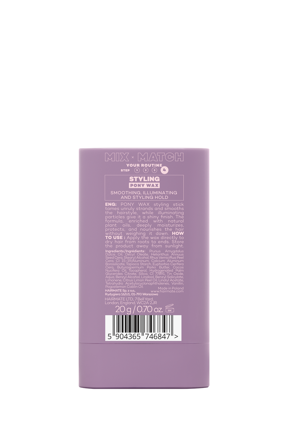 Smoothing styling wax with illuminating effect