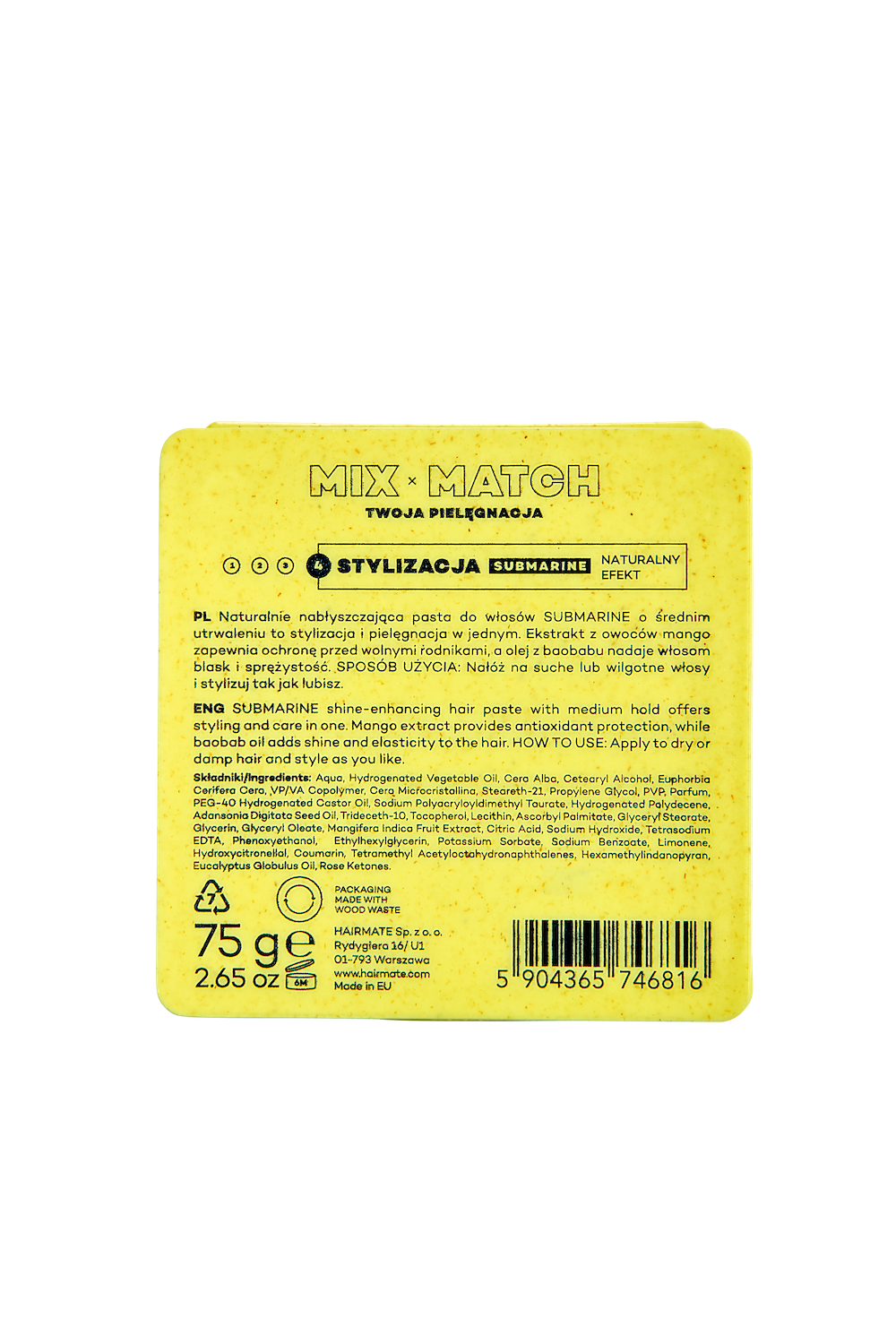 Naturalnie nabłyszczająca pasta do włosów