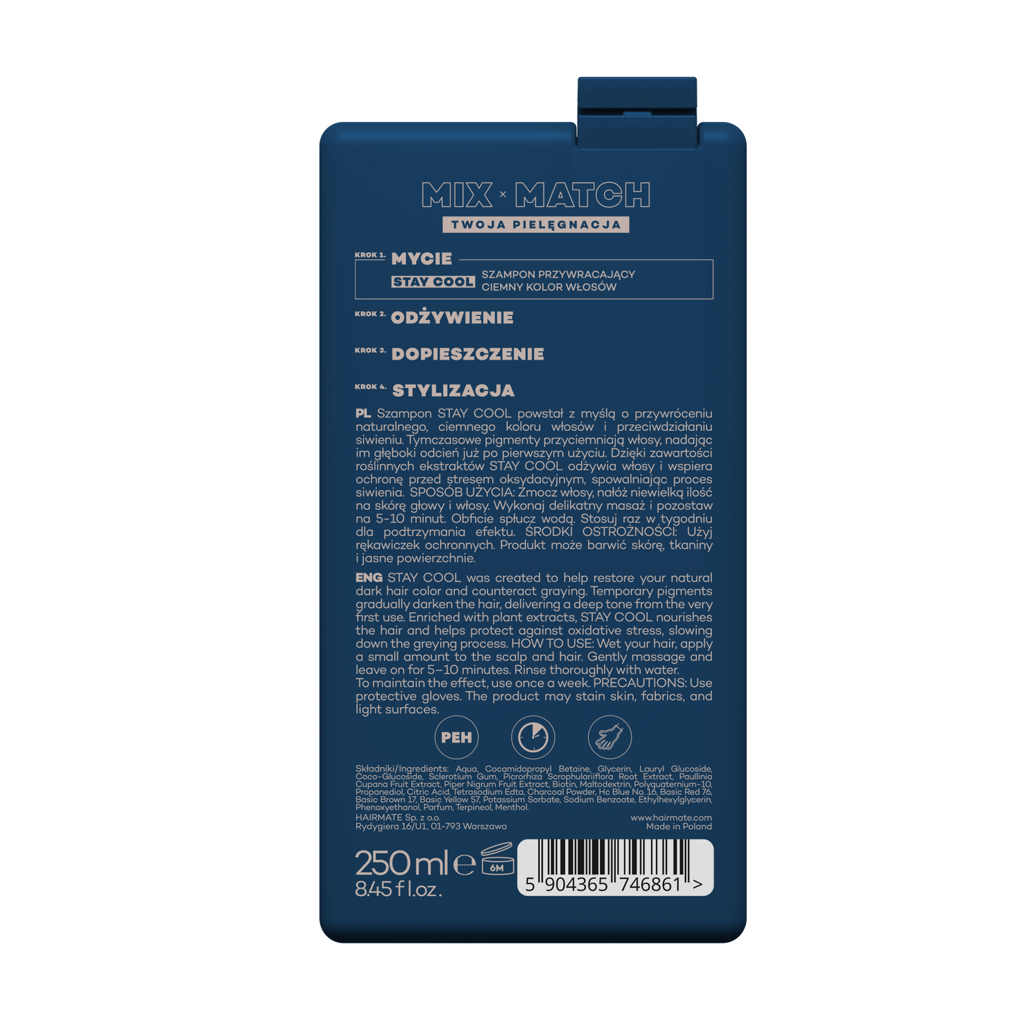 Stay cool Dark color restoring shampoo, 250 ml