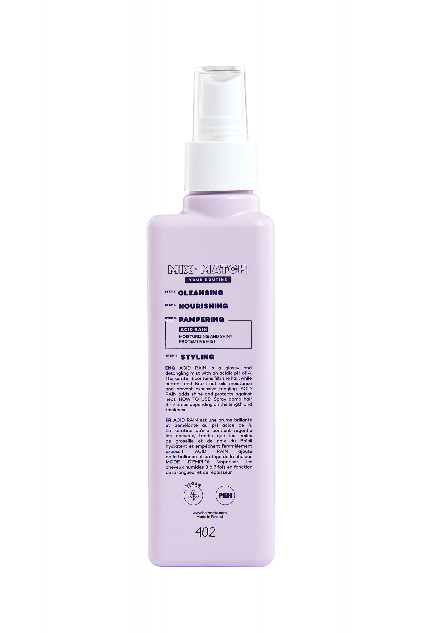 Acidifying detangling mist