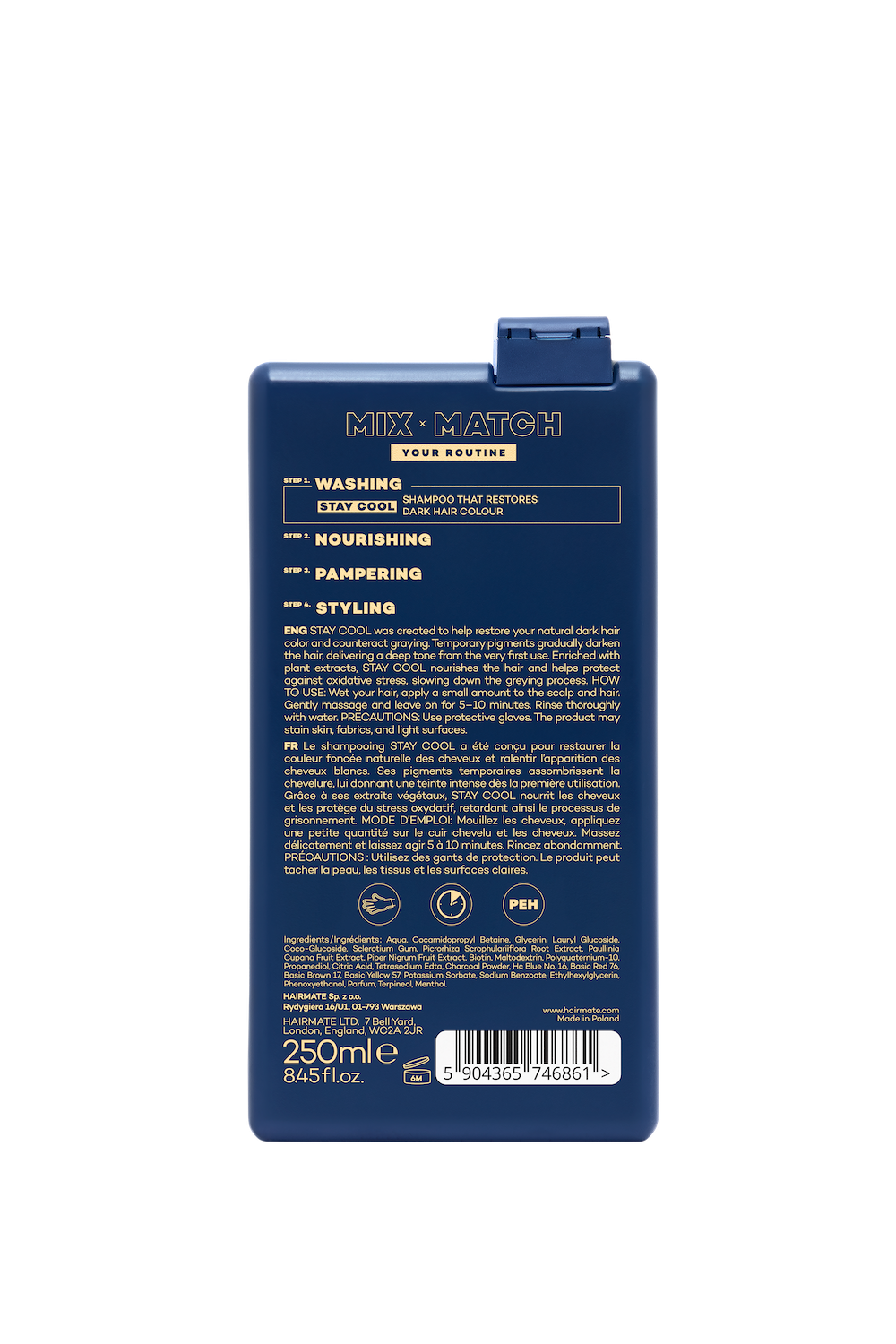 Dark color restoring shampoo